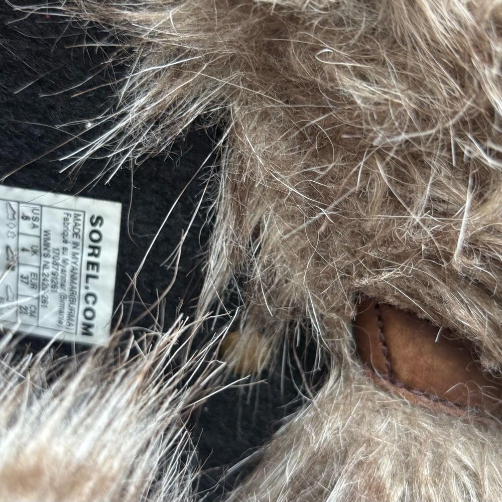SOREL WOMENS JOAN OF ARTIC WATERPROOF FULL GRAIN LEATHER & SUEDE FAUX FUR SZ 6 - Picture 12 of 13